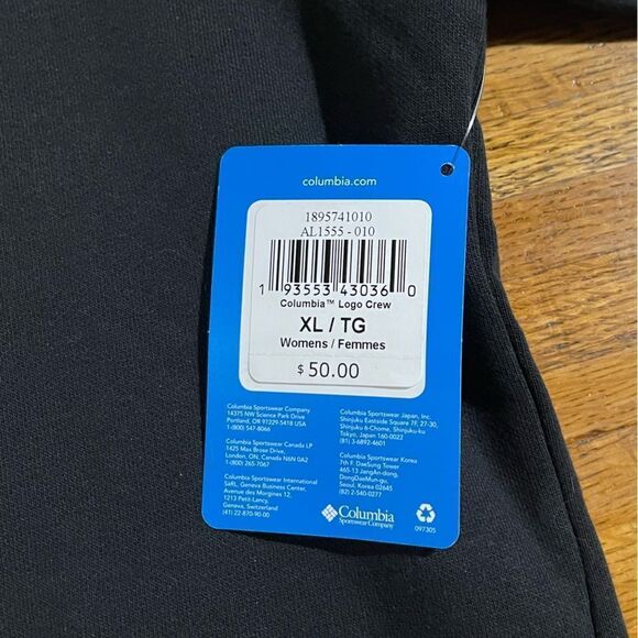 Columbia Woman’s Logo Crew Black NWT - Picture 9 of 12